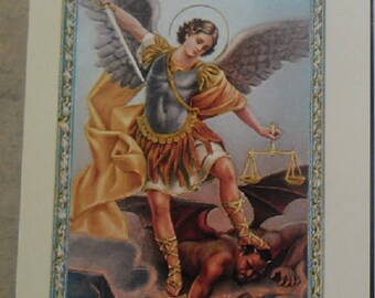 Holy picture Saint Michael Archangel 11.5 cm x 6,5 cm