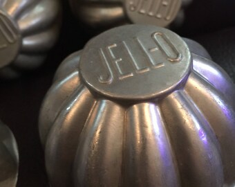 VIntage Jello Molds, Set of Five, Melon Shape