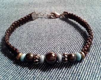 Bracelet macrame and hematite