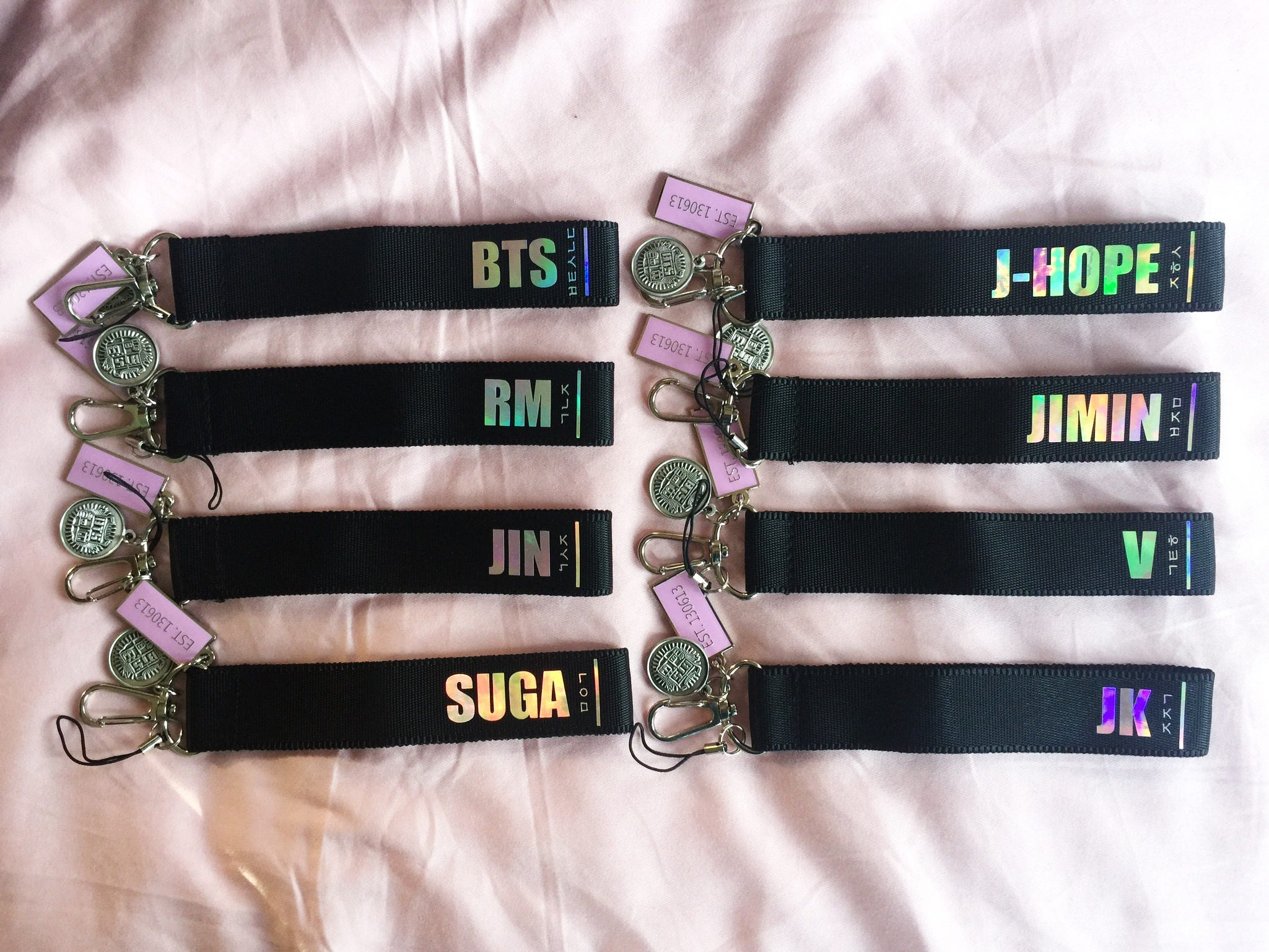 방탄소년단 BTS Bangtan Premium Hologram Keyring Strap Name Tag
