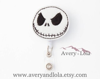 Jack Skellington Badge Reel, Halloween Badge Reel, Nightmare Badge Reel, ID Badge Holder, Teacher Gift, Nurse Gift