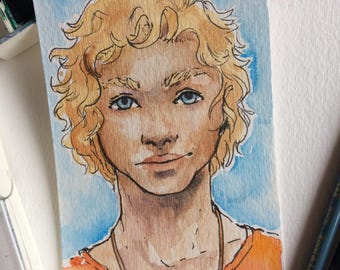 Will Solace Watercolour Sketch Card, Percy Jackson, Camp Half Blood