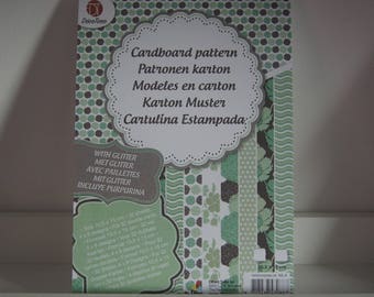 32 SHEETS 21X15CM CARTONNEES BLOCK GLITTER FLOWERS NATURE