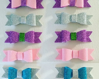 Glitter felt hair bows