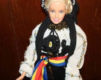 DOLL 12" In Romanian Traditional Costume from Transilvania Romania