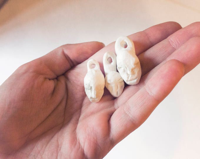 White Ceramic Buttons, Porcelain Buttons, Hand-made Buttons, Sculpture Buttons, Porcelain Figurine, Ceramic Figurine, Ceramic Miniature