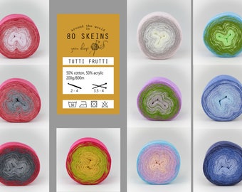 multi coloured gradient yarn cake 200g/800m