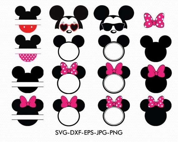 Download Mickey Svg Minnie Ears Monogram Frame Minnie Bow Disney
