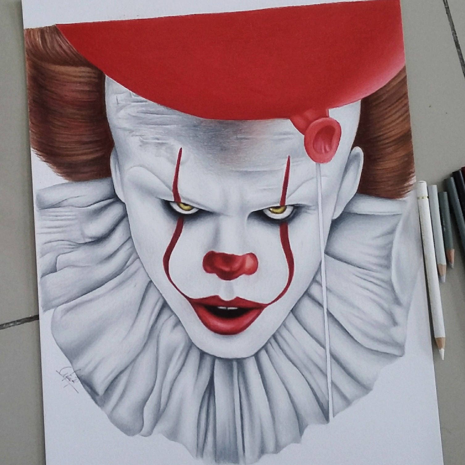 Simple Pennywise Drawing Sketch for Adult