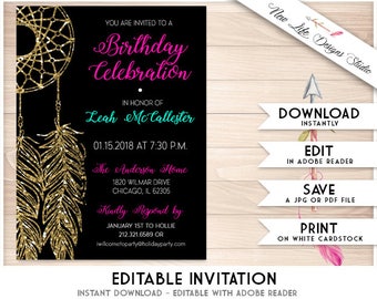 Dreamcatcher invite | Etsy
