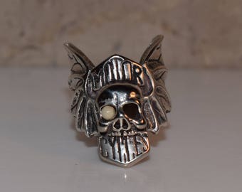 Vintage Ring G&s Gordon And Smith Silver Death Skull Grim