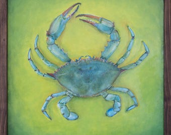 cRAB 12 x 16 original acrylic painting on canvas