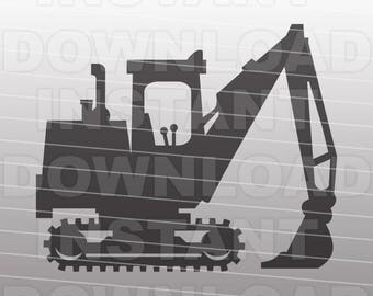 Excavator SVG File - Construction SVG File - Vector Clip art for Commercial & Personal Use Cricut Cut File, Silhouette Cameo, Vinyl Cut