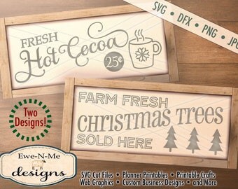 Christmas SVG Files - Mug svg - Christmas Tree svg - Hot Cocoa svg - svg bundle - Commercial Use svg, dfx, png and jpg