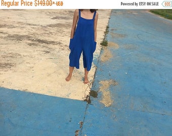 25% OFF Custom order/ Made to Fit Lavai Maria Oversized Overalls Romper- Linen, Raw Silk