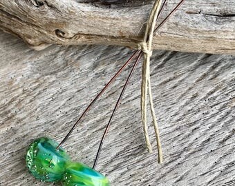 ROUNDED TACK Shaped Headpins - Handmade Lampwork Glass Headpins - 2 Headpins - Earring Pair