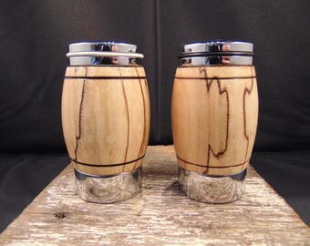 Spalted pecan salt and pepper shakers