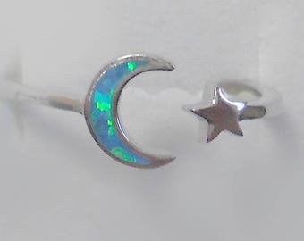 size 3 opal moon stars sterling silver ring size new vintage wholesale goddess wiccan - Wiccan Wedding Rings size 3 opal moon stars sterling silver ring size new vintage wholesale goddess wiccan - Wiccan Wedding Rings