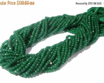 50% Off Sale 5 Strands AAA Emerald Green Quartz Micro Faceted Rondelles Size 3.5 - 4mm Gemstone Beads, Semiprecious Beads