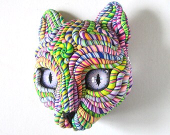 Cosmic Cat Mask Wall Sculpture
