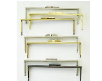 Gold, Silver, Antique Gold Purse Frame - 8" Modern Clutch Metal Frame Pursemaking Supplies - DIY Sewing Project - Ships from USA
