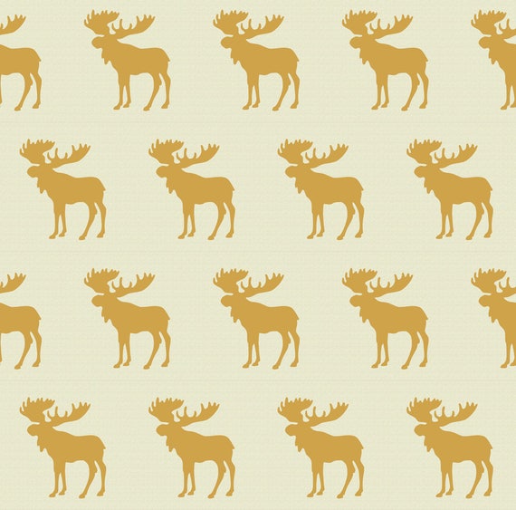 Moose Fabric Textured Moose Golden By Sproutz Moose Yellow