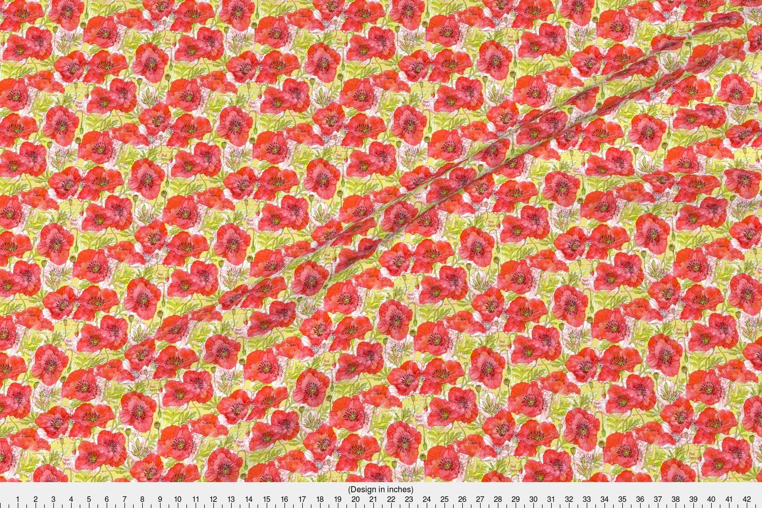 Poppy Fabric -California Poppies Botanical Sketchbook Sm By ...