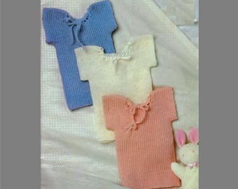 PDF Baby Knitting Pattern / Baby Vests in 2ply, 3ply, or 4ply yarn /New Born Gift / Ribbed Singlets/ PDF instant download /Post Free Pattern