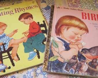 Two Sweet Vintage Golden Books Illustrated by Eloise Wilkin and Sharon Kane