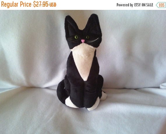 tuxedo stuffed cat