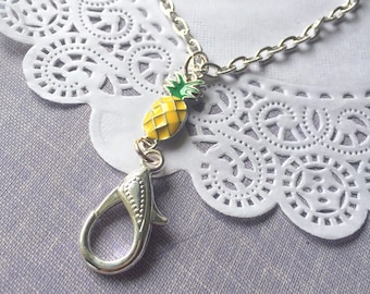 Pineapple lanyard, badge holder, lanyard chain, id card necklace, id card chain, name badge holder, work badge,