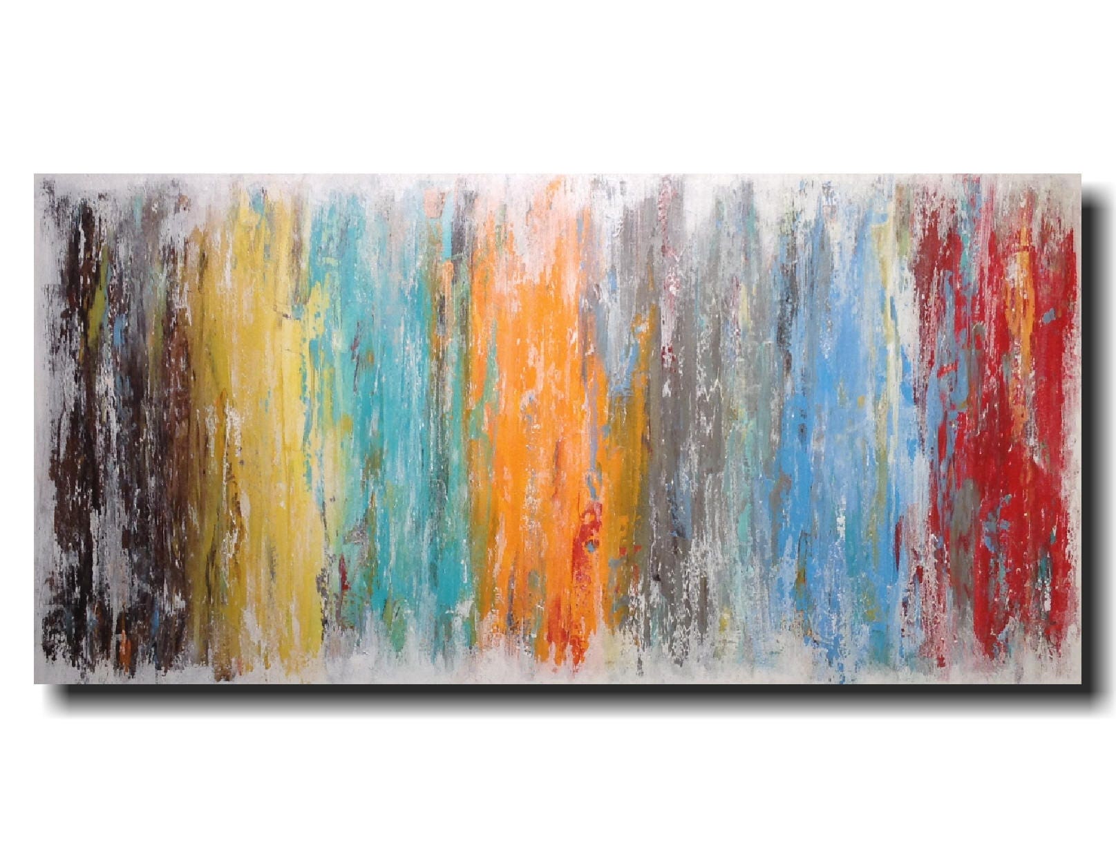 Large Abstract painting 24 X 48 oil paintings by