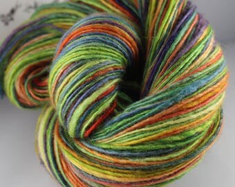 Handspun Yarn Gently Thick and Thin Single Blue Faced Leicester 'Jolly All the Time'