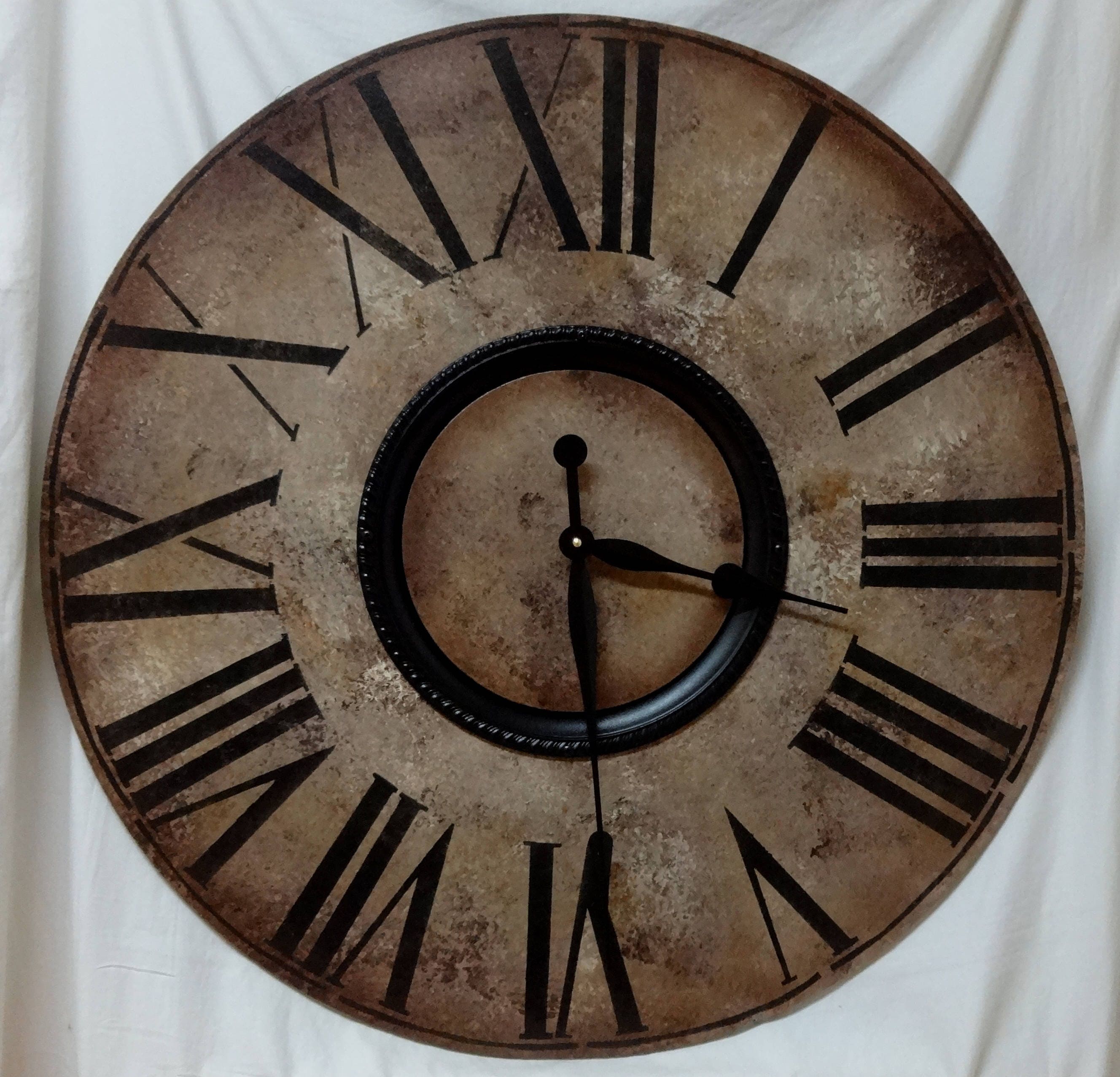 30 Inch LARGE WALL CLOCK with Roman Numerals Black Metal