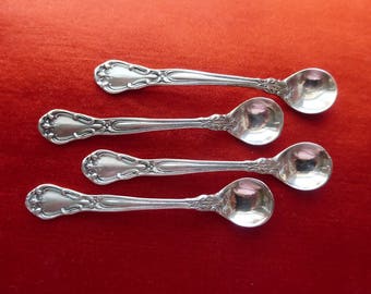3 VINTAGE GORMAN CHANTILLY Sterling Salt Spoons excellent condition