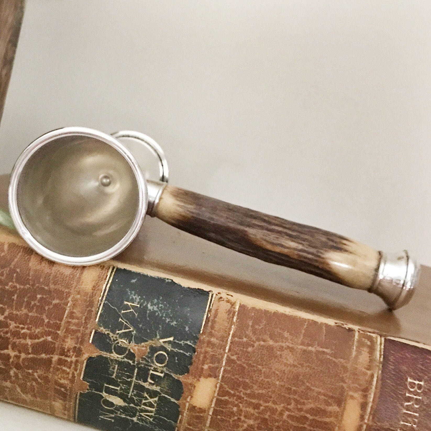 Antique Sterling Silver Jigger with Antler Handle