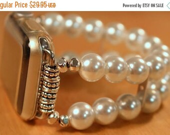Watch Band for Apple Watch, White Pearl Apple Watch Band Bracelet