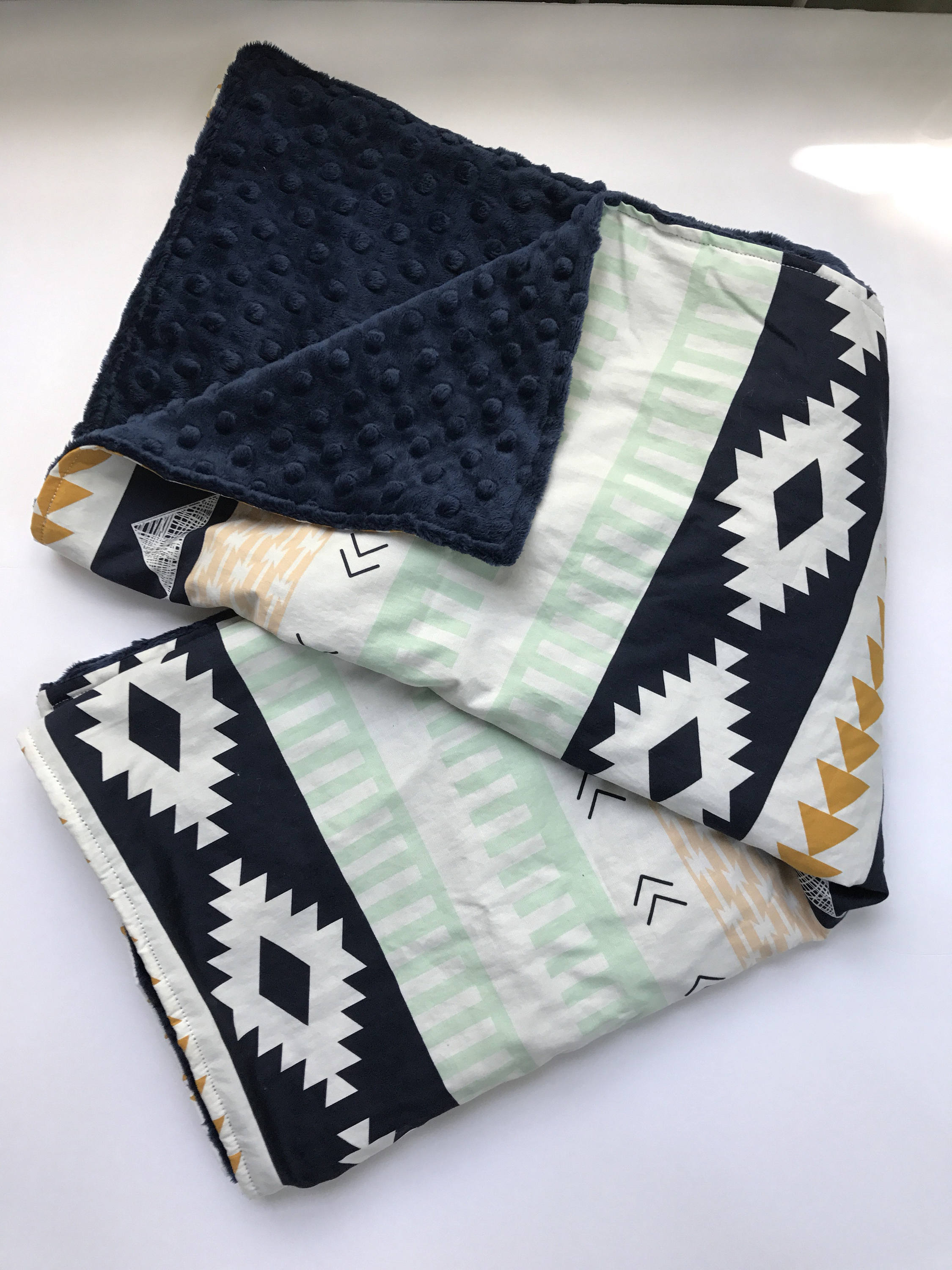 Southwest Baby Blanket Baby Boy Minky Blanket Aztec Print