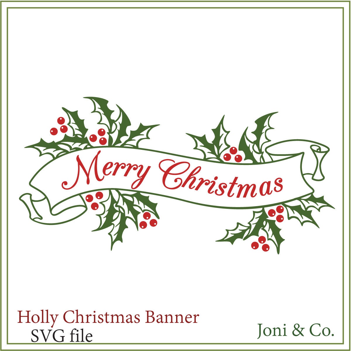 Download Christmas SVG file Holly Christmas Banner svg Christmas