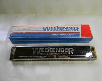 Vintage Harmonica, Hohner International Weekender Tremolo Harmonica in Original Box