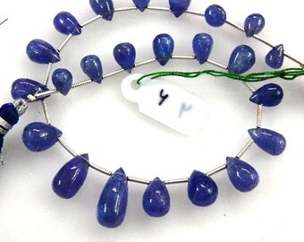 AAA Tanzanite-Tanzanite-Tear-Drops-Beads-Super Top AAA High Quality Dark Blue Tanzanite Smooth Briolette Tear-Drops Size-5-8MM