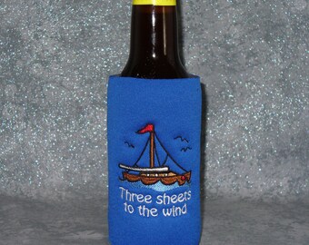 Beer Beverage Holder, Three Sheets, Slim Can Cozy