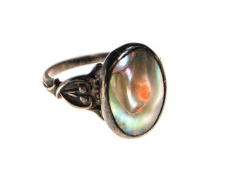 Art Nouveau Blister Pearl Ring, Sterling Silver