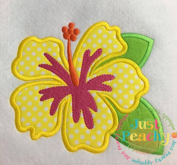 Hibiscus Machine Embroidery Applique Design
