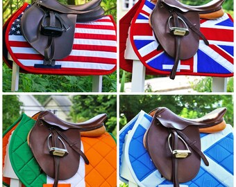 Custom Saddle Pad Flag - US // UK // Canada//Pick Your Country - Made To Order