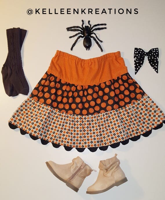 Items similar to Halloween Skirt, Polka Dot Skirt, Toddler Halloween