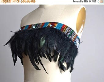 ON SALE Festival Feather Top - Burning man Clothing - Native American Inspired - Hippie - Festival Fashion - Festival Clothing