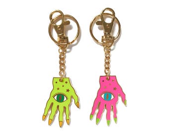 WITCH HAND KEYCHAIN - choose your color