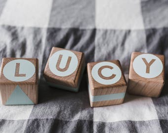 Personalized Stacking blocks, Wood Blocks, Photo prop, Baby shower, Gift for newborn, Children, name, Nursery decor, geometric, modern, name
