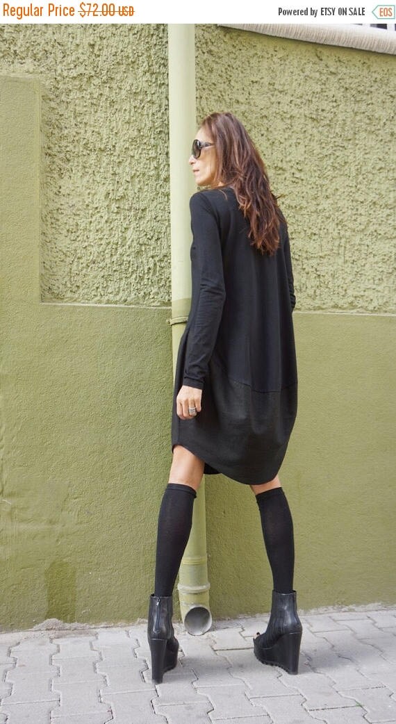 SALE New COLLECTION Oversized Black Loose Casual Top / Linen